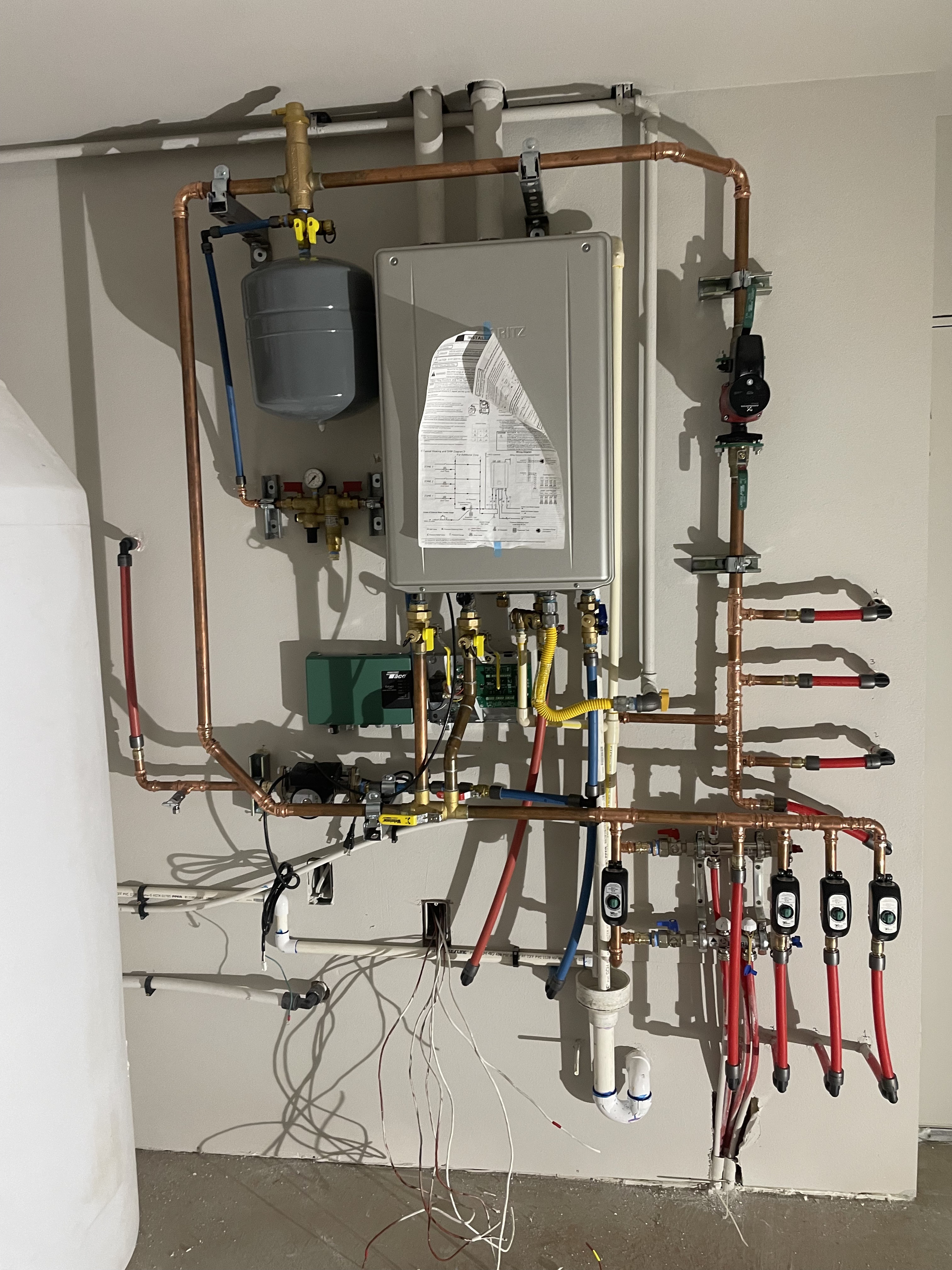 Hydronic Radiant Heating Wall-Mount Boiler System (Full View)